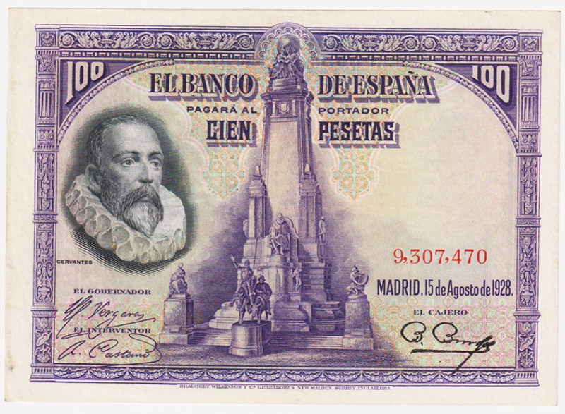 Guerra Civil-Zona Republicana, Banco de España

100 Pesetas. 15 agosto 1928. S...