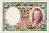 Guerra Civil-Zona Republicana, Banco de España

25 Pesetas. 25 abril 1931. Sin serie. ED.358. MBC+.
