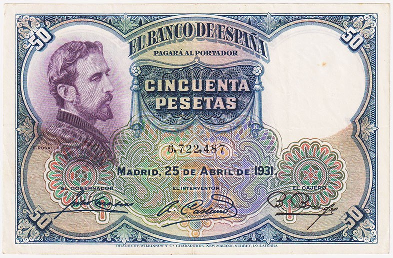 Guerra Civil-Zona Republicana, Banco de España

50 Pesetas. 25 abril 1931. Sin...