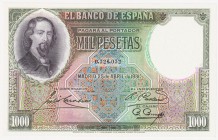 Guerra Civil-Zona Republicana, Banco de España

1000 Pesetas. 25 abril 1931. Sin serie. ED.362. Raro. SC.