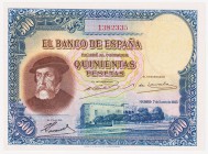 Guerra Civil-Zona Republicana, Banco de España

500 Pesetas. 7 enero 1935. Sin serie. ED.365. Raro. SC.