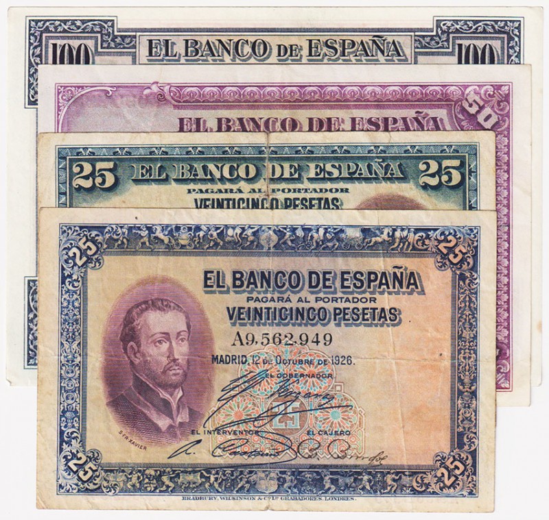 Guerra Civil-Zona Republicana, Banco de España

Lote de 4 billetes. 25 Pesetas...