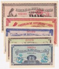 Guerra Civil-Zona Republicana, Banco de España

C. Asturias y León

Emisión 1937. Serie de 5 valores. 25, 40, 50 Céntimos, 1 y 2 Pesetas. ED.394/3...