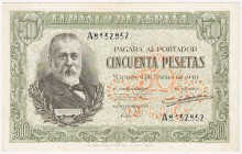 Estado Español, Banco de España

50 Pesetas. 9 enero 1940. Serie A. ED.437. MBC-.