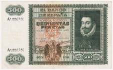 Estado Español, Banco de España

500 Pesetas. 9 enero 1940. Serie A. ED.439. Dos ligeras roturas en margen inferior. Escaso. MBC-.