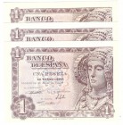Estado Español, Banco de España

1 Peseta. 19 junio 1948. Serie C. Trío correlativo. ED.457a. SC.