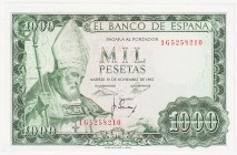 Estado Español, Banco de España

1000 Pesetas. 19 noviembre 1965. Serie 1G. ED.471b. Ligeras arrugas. SC-.