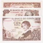 Estado Español, Banco de España

100 Pesetas. Lote de 3 billetes. 1953, 1965 y 1970. Series. SC a EBC-.