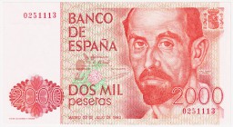 Juan Carlos I, Banco de España

2000 Pesetas. 22 julio 1980. Sin serie. ED.479. SC.
