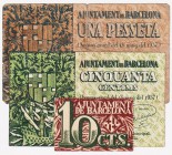 Billetes locales

Barcelona, Ay. Serie de 3 valores (10 y 50 Céntimos y 1 Peseta). 1937. El de peseta con celo y sucio. MBC a RC.
