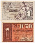 Billetes locales

Girona, Ay. Serie de 2 valores (0,50 y 1 Peseta). Ambos con sello en seco. BC+ a BC-.