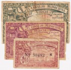 Billetes locales

Murcia, C.M. Serie de 3 valores (10 y 50 Céntimos y 1 Peseta). 1937. Reparados con celo en el doblez central. BC-.