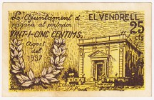 Billetes locales

El Vendrell, Ay. 25 Céntimos. 1937. EBC-.