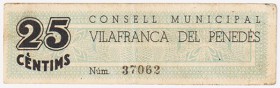 Billetes locales

Vilafranca del Penedes, C.M. 25 Céntimos. 1937. BC+/BC-.