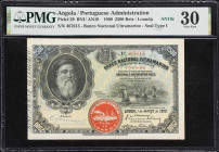 ANGOLA. Banco Nacional Ultramarino. 2500 Reis, 1.3.1909. P-29. BNU AN19. PMG Very Fine 30.
The Portuguese Colony of Angola had a fairly significant b...
