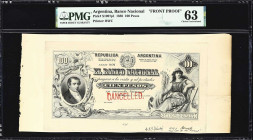 ARGENTINA. Banco Nacional. 100 Pesos, 1.1.1888. P-S1097p1. BNG-7pp. Front Proof. PMG Choice Uncirculated 63.
Printed by Bradbury, Wilkinson & Co. An ...