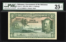 BAHAMAS. Bahamas Government. 4 Shillings, 1919 (ND 1935). P-5. PMG Very Fine 25 EPQ.
A classic type from the Bahamas, while seen with some frequency,...