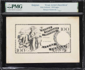 BELGIUM. Banque Nationale de Belgique. 100 Franc, ca. 1920s-40s. P-Unlisted. Front Artist's Rendition. PMG Encapsulated.
An attractive front artist's...