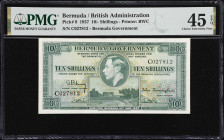 BERMUDA. Bermuda Government. 10 Shillings, 12.5.1937. P-9. PMG Choice Extremely Fine 45 EPQ.
An attractive and entirely original example of this scar...
