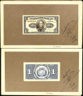 BOLIVIA. Lot of (2). Banco Central de Bolivia. 1 Boliviano, 20.7.1928. P-119. Front & Back Essays.
Front and back essays for the 1928 issue of the 1 ...