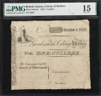 BRITISH GUIANA. Colony of Berbice. 1 Guilder, 1825. P-Unlisted. PMG Choice Fine 15.
Collectors of the British Commonwealth may not be familiar with t...