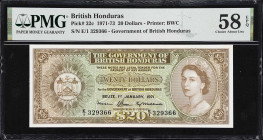 BRITISH HONDURAS. Government of British Honduras. 20 Dollars, 1.1.1971. P-32c. PMG Choice About Uncirculated 58 EPQ.
The highest denomination and las...