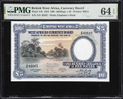 BRITISH WEST AFRICA. West African Currency Board. 100 Shillings = 5 Pounds, 26.4.1954. P-11b. PMG Choice Uncirculated 64 EPQ.
This is an attractive c...