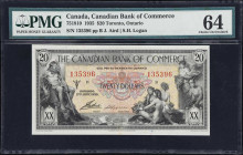 CANADA. Canadian Bank of Commerce. 20 Dollars, 2.1.1935. CH #75-18-10. PMG Choice Uncirculated 64.
Aird - Logan signature combination. A desirable sm...