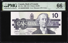 CANADA. Lot of (3). Bank of Canada. 10 Dollars, 1989. BC-57a. PMG Gem Uncirculated 66 EPQ.
Thiessen - Crow signature combination. Three notes with th...