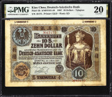 CHINA--FOREIGN BANKS. Deutsch-Asiatische Bank. 10 Dollars, 1.3.1907. P-3b. S/M#T101-42. PMG Very Fine 20.
Tsingtau. A problem-free, circulated exampl...