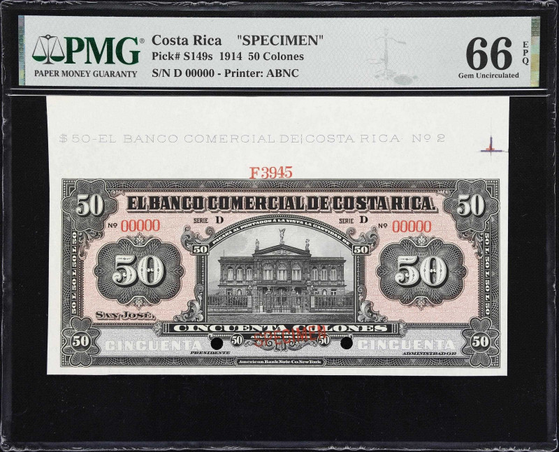 COSTA RICA. Banco Comercial de Costa Rica. 50 Colones, ND (1914). P-S149s. Speci...