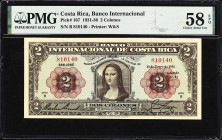 COSTA RICA. Banco Internacional de Costa Rica. 2 Colones, 10.1.1936. P-167. PMG Choice About Uncirculated 58 EPQ.
If one high-grade Mona Lisa note in...