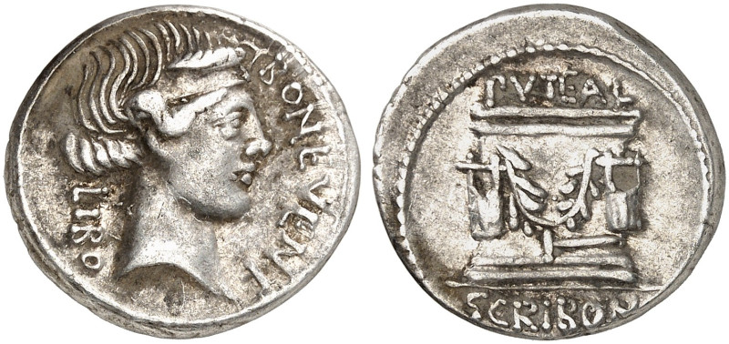 RÖMISCHE MÜNZEN. RÖMISCHE REPUBLIK. L. Scribonius Libo.&nbsp;&nbsp; 
 Denar, 62...