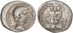 RÖMISCHE MÜNZEN. RÖMISCHE KAISERZEIT. Augustus, 27 v. - 14 n. Chr.&nbsp;&nbsp; 
 Denar, 13 v. Chr. , Mzm. C. Sulpicius Platorinus. Rev. Augustus nebe...