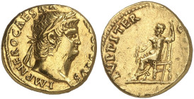 RÖMISCHE MÜNZEN. RÖMISCHE KAISERZEIT. Nero Augustus, 54 - 68.&nbsp;&nbsp; 
 Aureus. Rev. Thronender Iuppiter.
RIC 63; BMC 77; Cal. 413 Gold 7,30 g l...