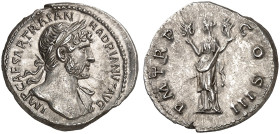 RÖMISCHE MÜNZEN. RÖMISCHE KAISERZEIT. Hadrianus, 117 - 138.&nbsp;&nbsp; 
 Ein weiteres, ähnliches Exemplar.
3,02 g vz - prfr