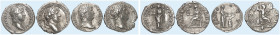 RÖMISCHE MÜNZEN. RÖMISCHE KAISERZEIT. Hadrianus, 117 - 138.&nbsp;&nbsp; 
 Lot von 4 Stück: Rev. Thronende Pax, thronende Roma, stehende Salus, stehen...