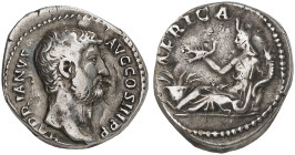 RÖMISCHE MÜNZEN. RÖMISCHE KAISERZEIT. Hadrianus, 117 - 138.&nbsp;&nbsp; 
 Denar. Rev. Africa hält Skorpion.
RIC 1495 2,99 g ss