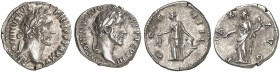 RÖMISCHE MÜNZEN. RÖMISCHE KAISERZEIT. Antoninius Pius, 138 - 161.&nbsp;&nbsp; 
 Lot von 2 Stück: Denare. Rev. Stehende Pax, stehende Annona.
RIC 78,...