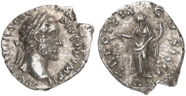 RÖMISCHE MÜNZEN. RÖMISCHE KAISERZEIT. Antoninius Pius, 138 - 161.&nbsp;&nbsp; 
 Ein drittes, ähnliches Exemplar.
2,91 g Sfr. am Rand, vz