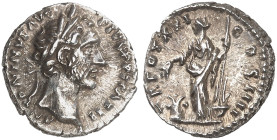 RÖMISCHE MÜNZEN. RÖMISCHE KAISERZEIT. Antoninius Pius, 138 - 161.&nbsp;&nbsp; 
 Denar. Rev. Stehende Annona.
RIC 274; C. 1038 3,44 g fein getönt, vz...