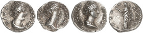 RÖMISCHE MÜNZEN. RÖMISCHE KAISERZEIT. Faustina I., gest. 141.&nbsp;&nbsp; 
 Lot von 3 Stück: Denare. Rev. Stehende Iuno, Ceres mit Fackel in der Link...