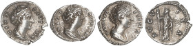 RÖMISCHE MÜNZEN. RÖMISCHE KAISERZEIT. Faustina I., gest. 141.&nbsp;&nbsp; 
 Lot von 3 Stück: Denare. Rev. Stehende Ceres mit Fackel in der Rechten, P...