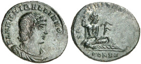 RÖMISCHE MÜNZEN. RÖMISCHE KAISERZEIT. Hannibalianus Rex, 335 - 337.&nbsp;&nbsp; 
 Follis, Constantinopolis. Rev. Ruhender Flußgott Euphrates.
LRBC 1...