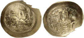 BYZANTINISCHE MÜNZEN. Nikephoros III. Botaniates, 1078 - 1081.&nbsp;&nbsp; 
 Elektron-Histamenon (Skyphat). Christusbüste / Kaiserhüftbild.
S. 1883 ...