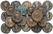 LOTS ANTIKER MÜNZEN.&nbsp;&nbsp; 
 Lot von 133 Stück: Sesterze von Severus Alexander (74x) und Gordianus III. (59x).
meist s - ss