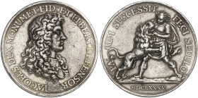 EUROPA. ENGLAND. James II., 1685-1688.&nbsp;&nbsp; 
 Silbermedaille 1685 (unsigniert, 49,2 mm), auf die Niederlage des Herzogs von Monmouth bei Sedge...