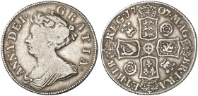 EUROPA. ENGLAND. Anne, 1702-1714.&nbsp;&nbsp; 
 Shilling 1707, Pre-Union.
S. 3589 R ! f. ss