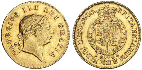 EUROPA. ENGLAND. George III., 1760-1820.&nbsp;&nbsp; 
 1/2 Guinea 1808.
Friedb. 364, S. 3737, Schlumb. 85 Gold ss+