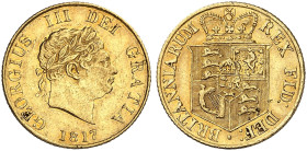 EUROPA. ENGLAND. George III., 1760-1820.&nbsp;&nbsp; 
 1/2 Sovereign 1817.
Friedb. 372, S. 3786, Schlumb. 112 Gold ss